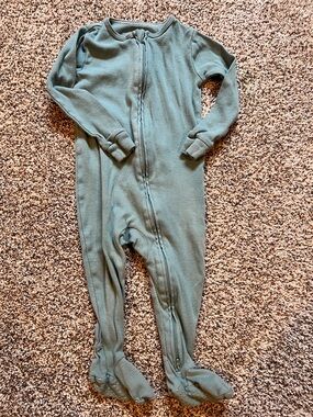 cloud island Teal Zip Front Footed One-Piece Pajamas